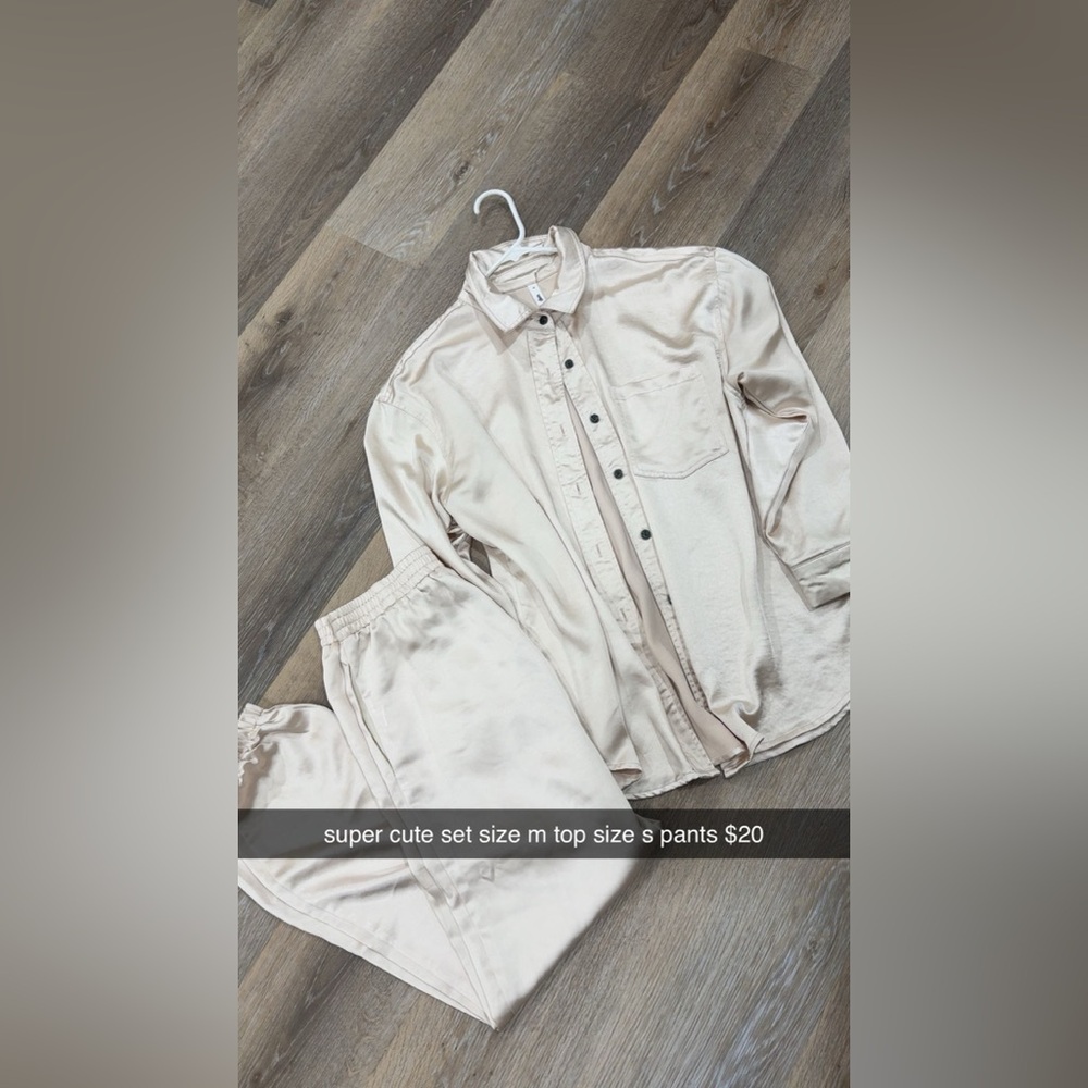 Glam Cream Pants & Shirt Set